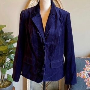 Lane Bryant Velvet Ruffle Detail Blazer